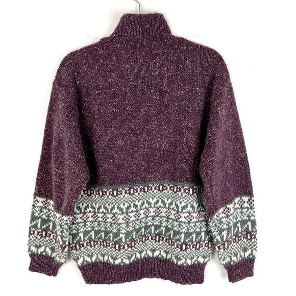 Vintage 90s Sweater Oversized Funnel Mock Neck Medium - Picture 2 of 8